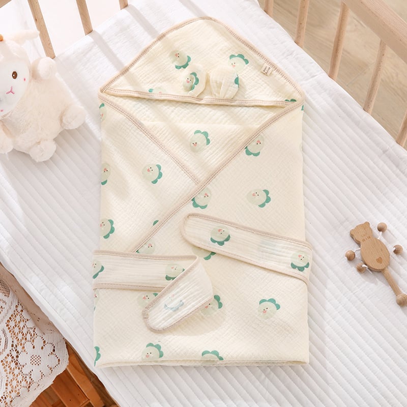 Novorodenecká zavinovačka so 4 vrstvami krepu, z čistej bavlny a gázy, ľahká, do 0,5 kg, pre deti do 1 roka, jar–jeseň