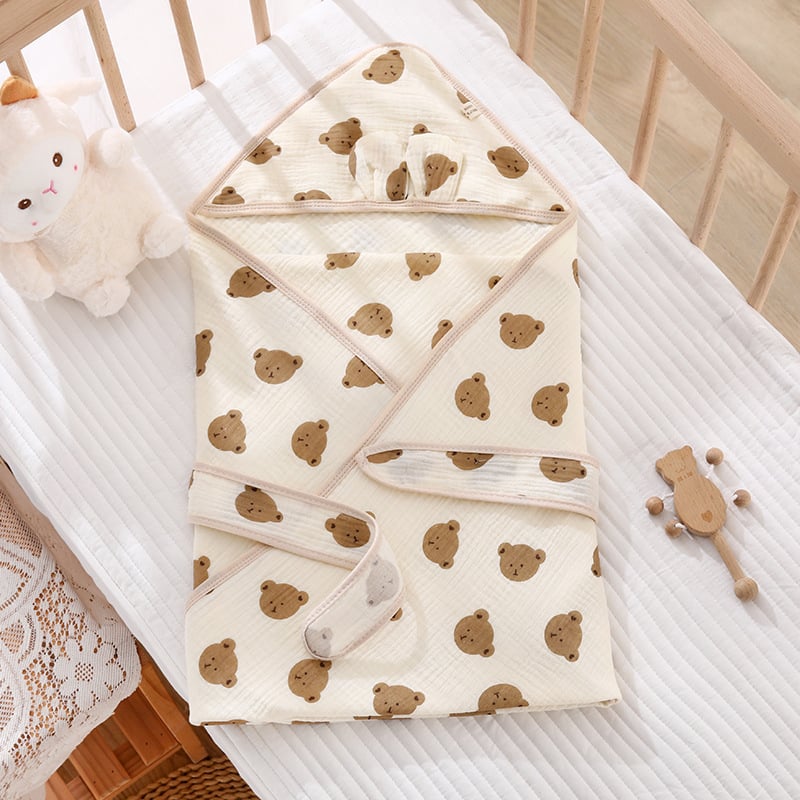 Novorodenecká zavinovačka so 4 vrstvami krepu, z čistej bavlny a gázy, ľahká, do 0,5 kg, pre deti do 1 roka, jar–jeseň