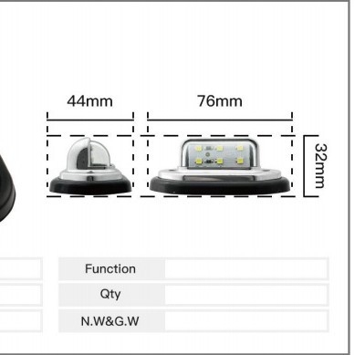 Φωτιστικό LED για πινακίδα κυκλοφορίας – καθολική συμβατότητα, 12–24V, 10W, ζωή 50.000 ωρών, 0,2 A ρεύματος