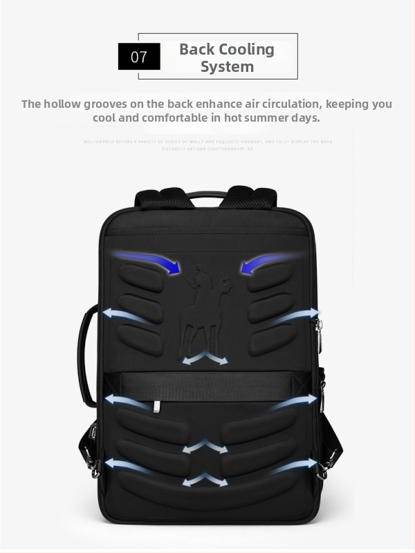 WILLIAMPOLO taška na notebook pre mužov — obchodné cestovanie, syntetická koža, kapacita pod 20 l, oblúkový ramenný remienok, vodeodolný
