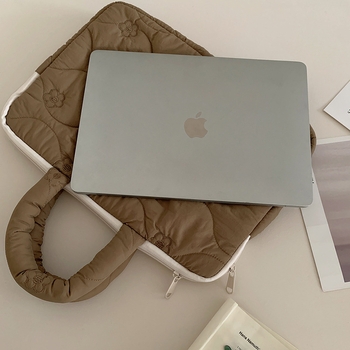 Geantă laptop tote cu broderie florală în stil japonez, material nylon, căptușeală poliester, design care reduce povara