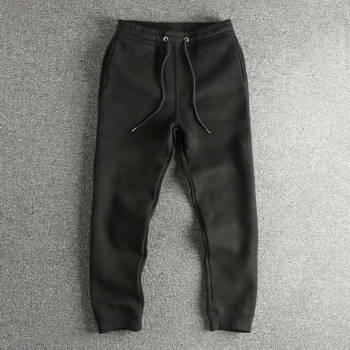 Muške trenirke hlače od 100% pamuka s fleeceom, širokog kroja, srednji pojas, 380 g teža tkanina