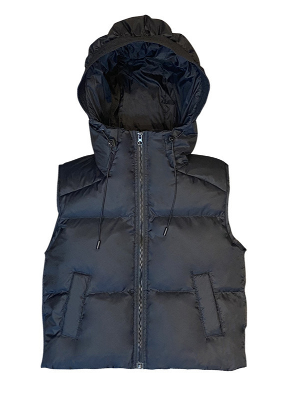Παιδικό γιλέκο με κουκούλα σε κορεατικό στυλ, γέμισμα από down πάπιας 50–55%, παχυσμένο