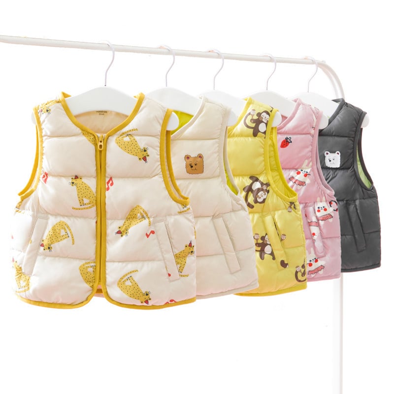 Παιδικό γιλέκο με πούπουλα χωρίς μανίκια, για αγόρια και κορίτσια, φθινόπωρο 2023, γέμισμα από λευκό πούπουλο πάπιας, εξωτερικό ύφασμα πολυεστέρα, επένδυση νάιλον