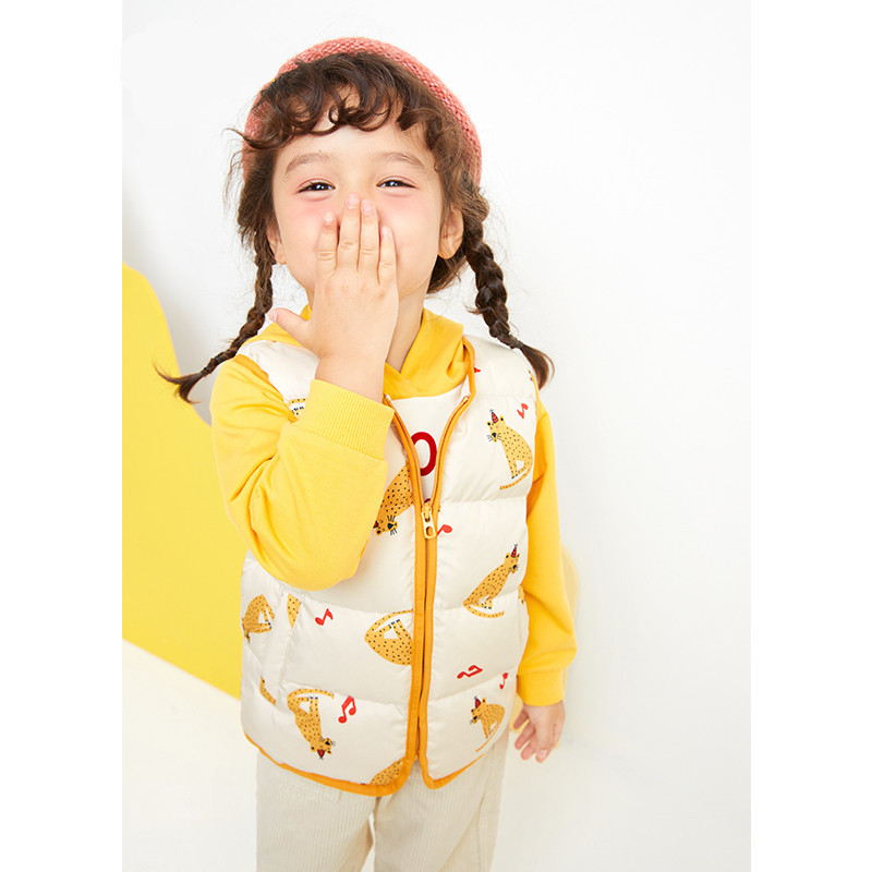 Παιδικό γιλέκο με πούπουλα χωρίς μανίκια, για αγόρια και κορίτσια, φθινόπωρο 2023, γέμισμα από λευκό πούπουλο πάπιας, εξωτερικό ύφασμα πολυεστέρα, επένδυση νάιλον