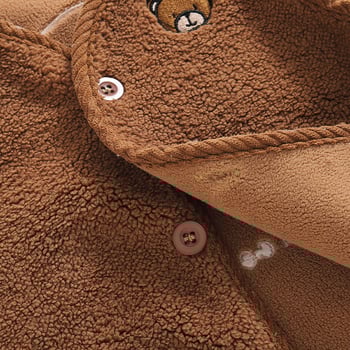 Vesta pentru copii pentru iarnă, căptușită cu fleece, țesătură poliester, umplutură poliester, închidere cu nasturi