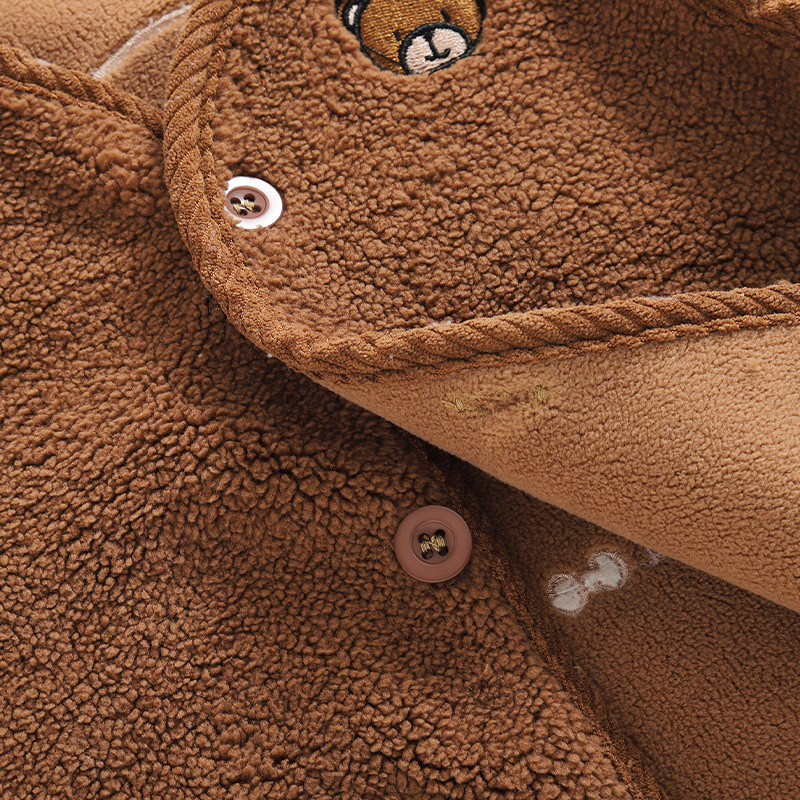 Vesta pentru copii pentru iarnă, căptușită cu fleece, țesătură poliester, umplutură poliester, închidere cu nasturi