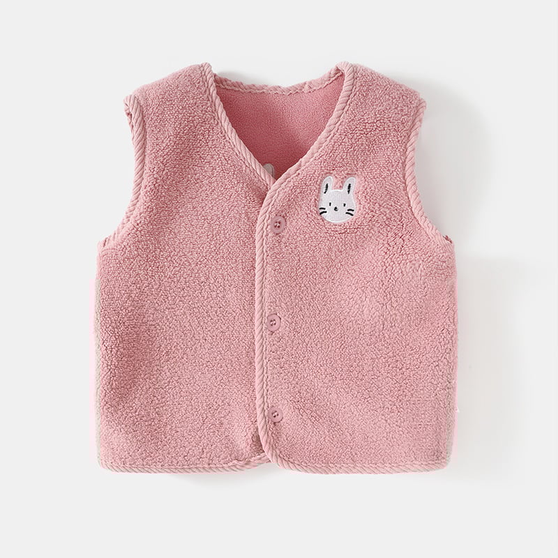Vesta pentru copii pentru iarnă, căptușită cu fleece, țesătură poliester, umplutură poliester, închidere cu nasturi