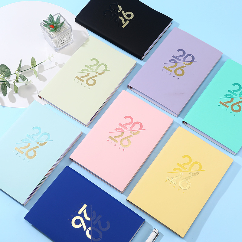 Бележник – дневник за самодисциплина с календар за 2026 г., PU корица, Dowling хартия, 80 г/м², 300–400 страници, стил: бизнес