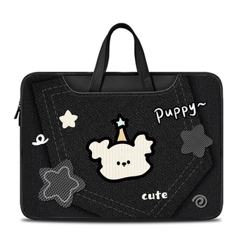 Torba za prijenosno računalo s simpatičnim cartoon motivom, PU materijal, vodootporna i otporna na trošenje, dvostruka upotreba — ručna i naramenica, kompatibilna s Apple/Huawei/Xiaomi/Xiaoxin