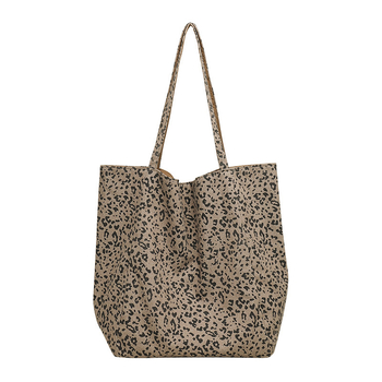 Torba Tote u gradskom stilu s leopard uzorkom, materijal poliester-pamuk, podstava od najlona