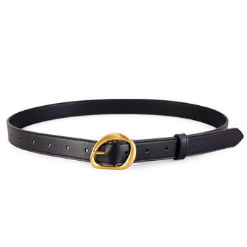 Curea pentru femei din piele naturală – piele de vită în strat superior, cataramă din aliaj, închidere cu știft, lățime 2–4 cm