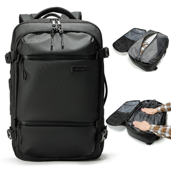 Airback muški ruksak za poslovna putovanja s vakuumskim kompresijskim sustavom, prozračni membranski materijal, 20–35L proširivi, naramenice s zračnim jastukom