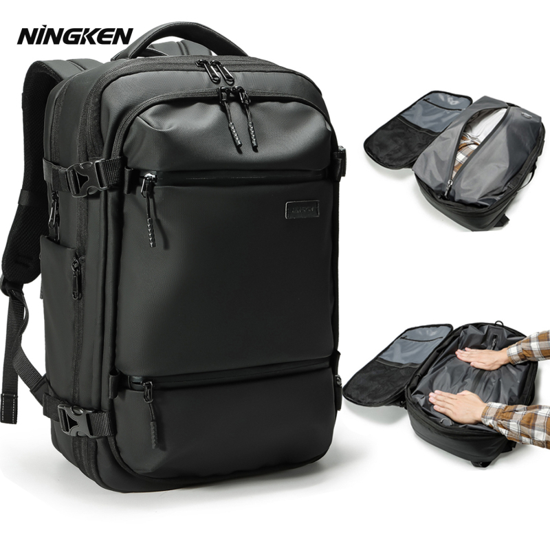 Airback muški ruksak za poslovna putovanja s vakuumskim kompresijskim sustavom, prozračni membranski materijal, 20–35L proširivi, naramenice s zračnim jastukom