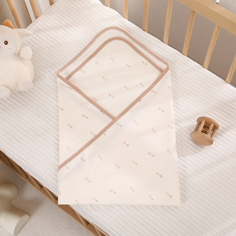 Dječji wrap swaddle — 100% pamuk, jednoslojni dizajn; novorođenčad 0–1 godina (do 80 cm); uzorci: životinje i cvijeće; sigurnosna kategorija A