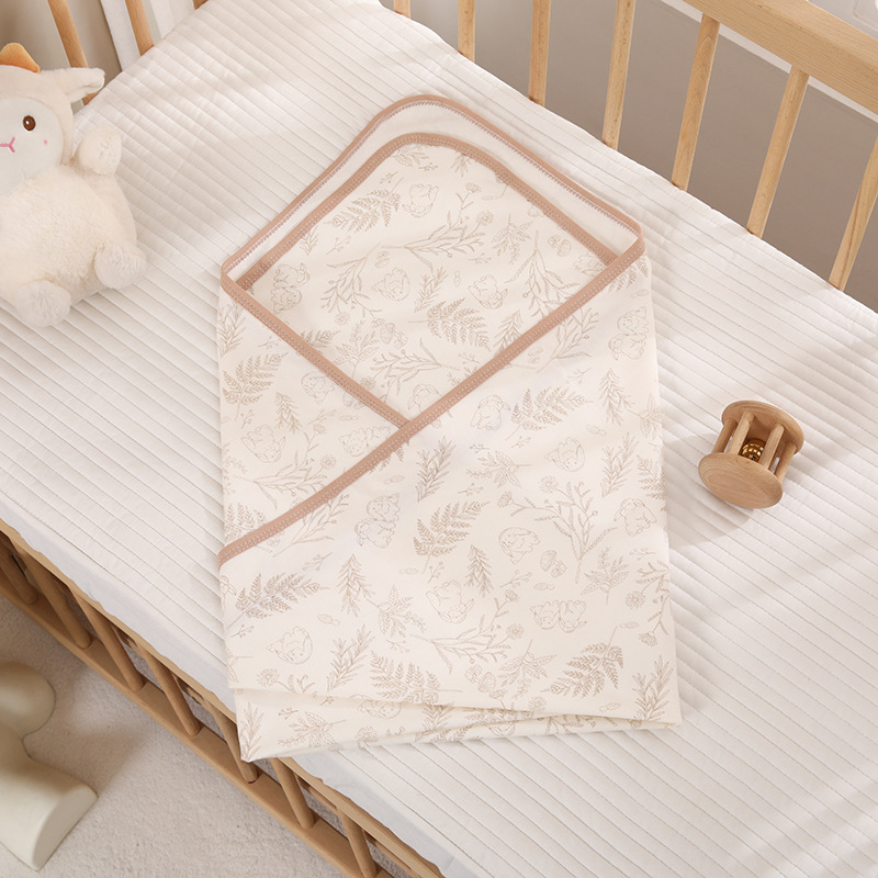 Dječji wrap swaddle — 100% pamuk, jednoslojni dizajn; novorođenčad 0–1 godina (do 80 cm); uzorci: životinje i cvijeće; sigurnosna kategorija A