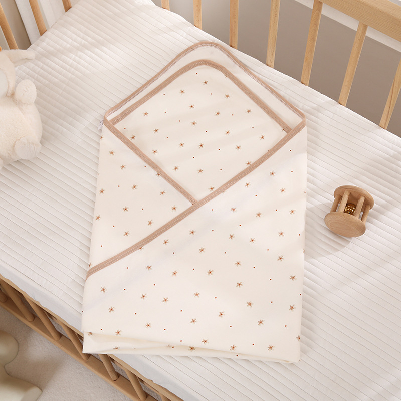 Dječji wrap swaddle — 100% pamuk, jednoslojni dizajn; novorođenčad 0–1 godina (do 80 cm); uzorci: životinje i cvijeće; sigurnosna kategorija A