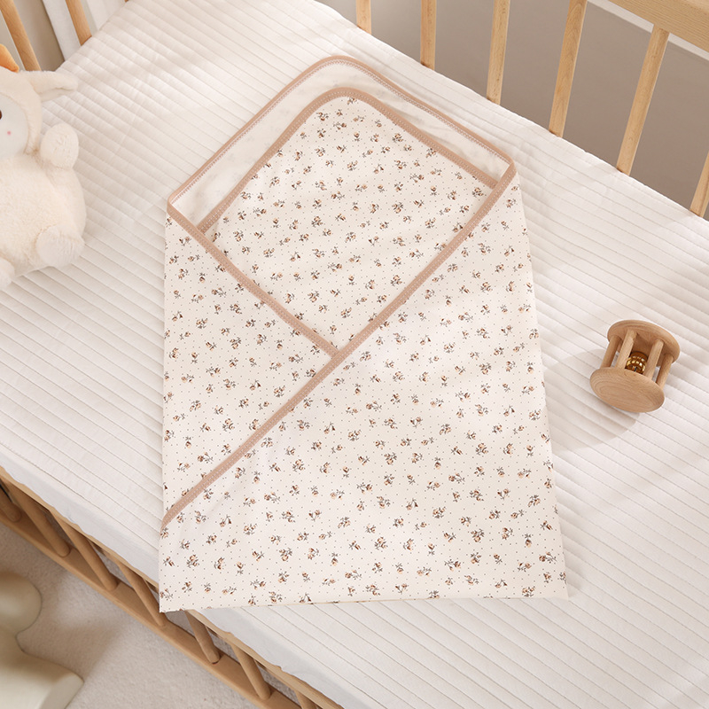 Dječji wrap swaddle — 100% pamuk, jednoslojni dizajn; novorođenčad 0–1 godina (do 80 cm); uzorci: životinje i cvijeće; sigurnosna kategorija A