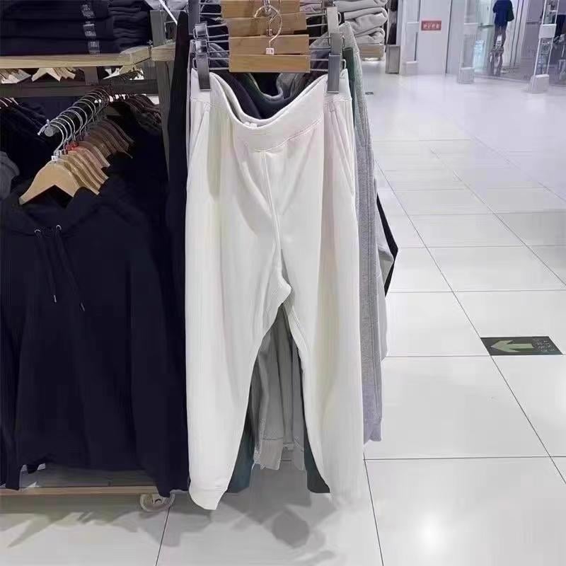 Pantaloni sport unisex de toamnă, talie înaltă, croială dreaptă, închidere cu șnur, elasticitate mare - pantaloni casual