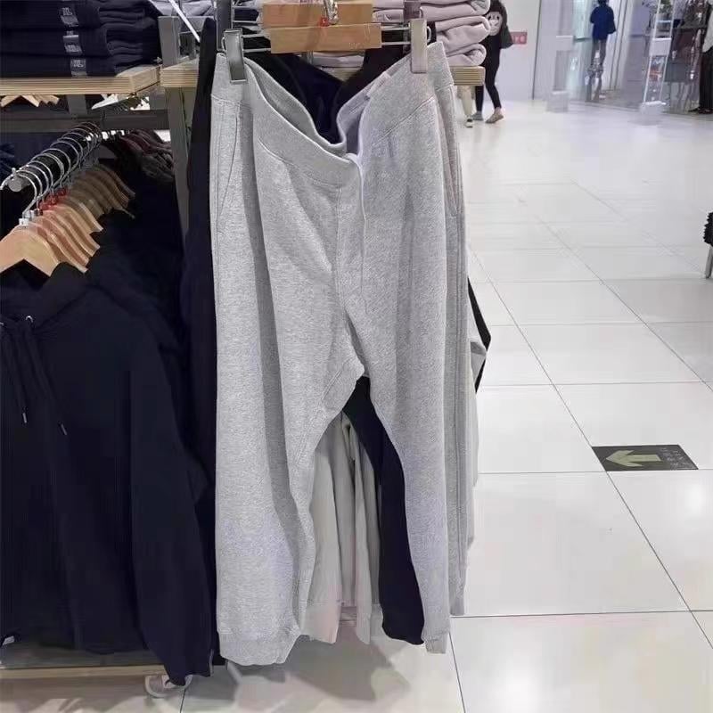 Pantaloni sport unisex de toamnă, talie înaltă, croială dreaptă, închidere cu șnur, elasticitate mare - pantaloni casual