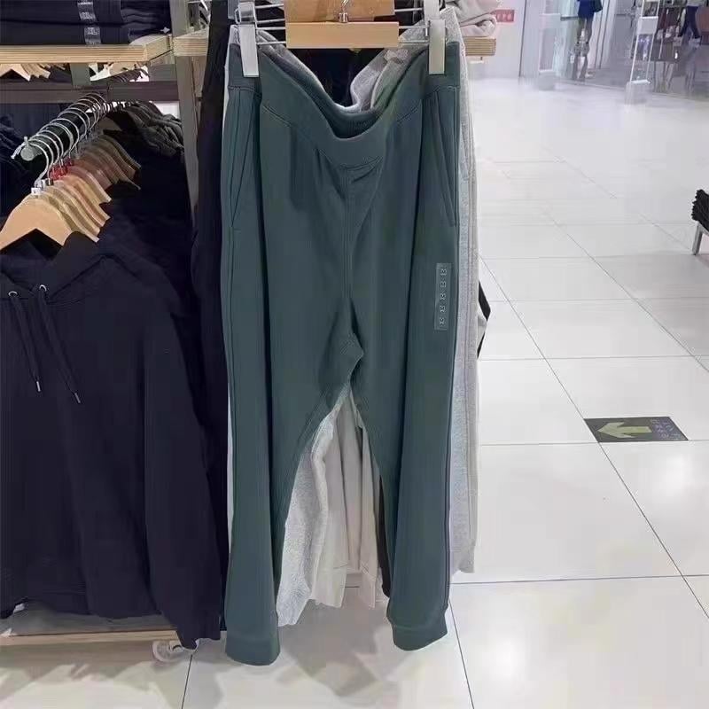 Pantaloni sport unisex de toamnă, talie înaltă, croială dreaptă, închidere cu șnur, elasticitate mare - pantaloni casual