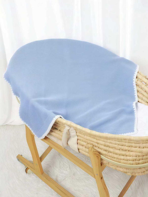 Der Kaiser Pamučna pletena deka za bebe s čipkastim rubom – navlaka za kolica za novorođenčad