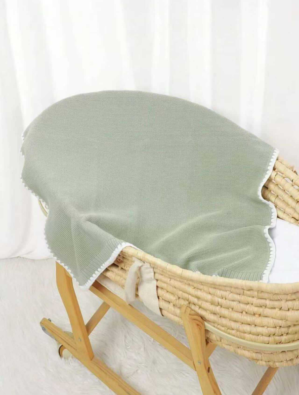 Der Kaiser Pamučna pletena deka za bebe s čipkastim rubom – navlaka za kolica za novorođenčad