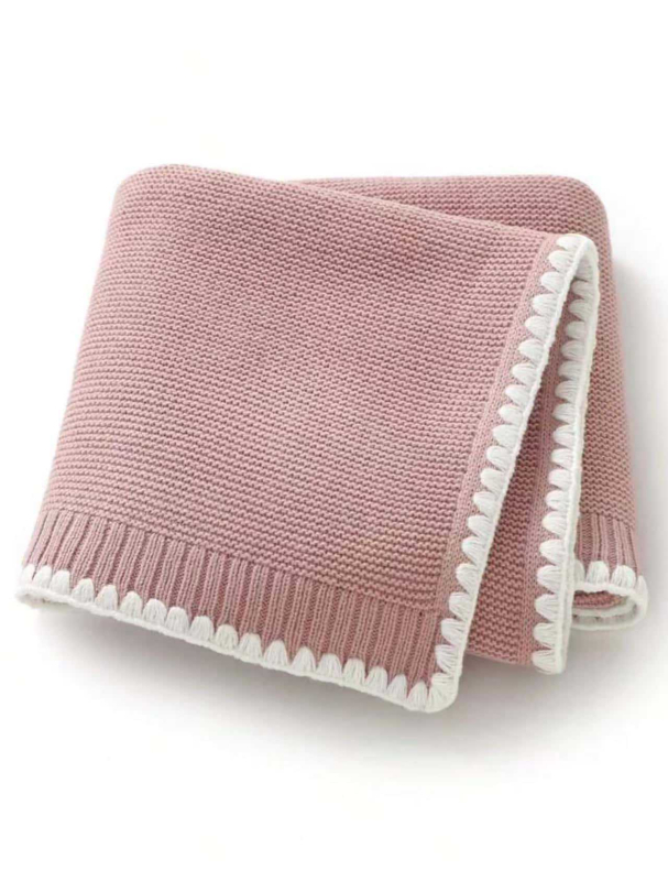 Der Kaiser Pamučna pletena deka za bebe s čipkastim rubom – navlaka za kolica za novorođenčad