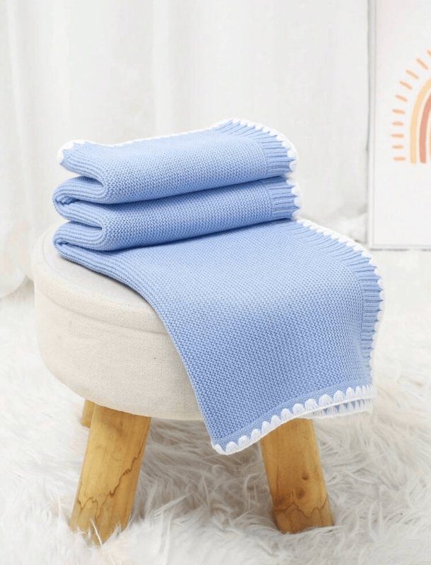 Der Kaiser Pamučna pletena deka za bebe s čipkastim rubom – navlaka za kolica za novorođenčad