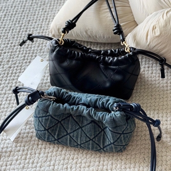 Geantă crossbody din piele de vită, model Cloud, închidere cu șnur, stil urban, buzunar pentru telefon, căptușeală poliester