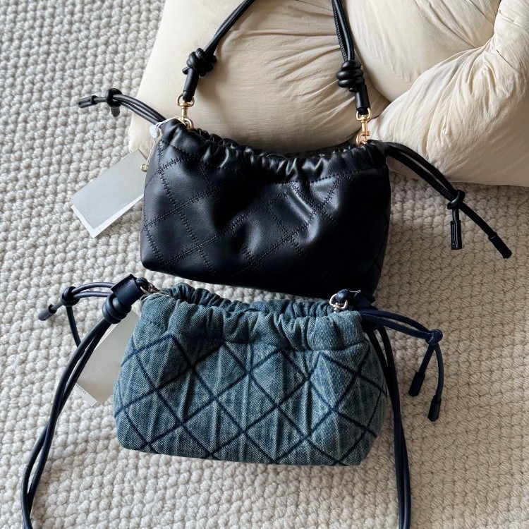 Geantă crossbody din piele de vită, model Cloud, închidere cu șnur, stil urban, buzunar pentru telefon, căptușeală poliester