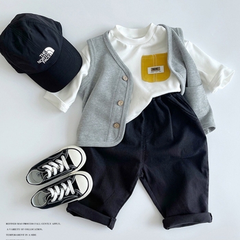 Chen touch Vestă tricotată pentru copii din bumbac, Unisex, Stil lejer, Pentru copii peste 8 ani (peste 140 cm), Primăvară și toamnă, 71–80% bumbac