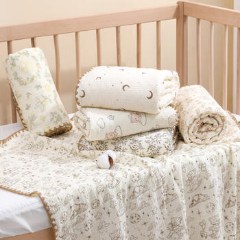 Pătură pentru bebeluși din bumbac 100% cu model desen animat, liniștitoare pentru toate sezoanele