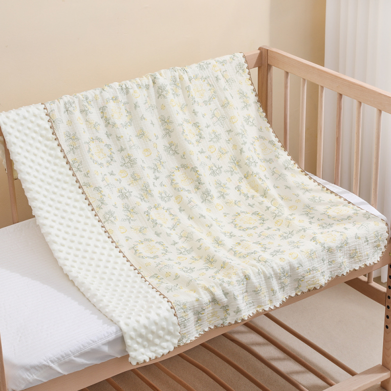 Pătură pentru bebeluși din bumbac 100% cu model desen animat, liniștitoare pentru toate sezoanele