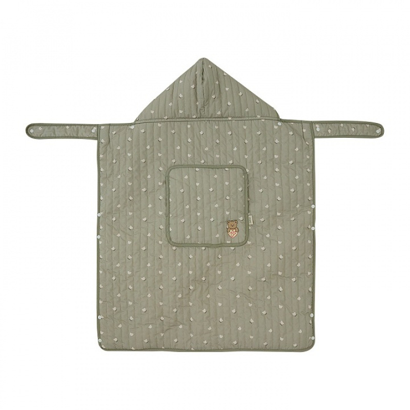 Korejskog stila debela dječja deka s kapuljačom za jesen/zimu — vjetrootporna deka za kolica, 100% pamuk; težina 300–500 g; pogodno za novorođenčad do 6 godina