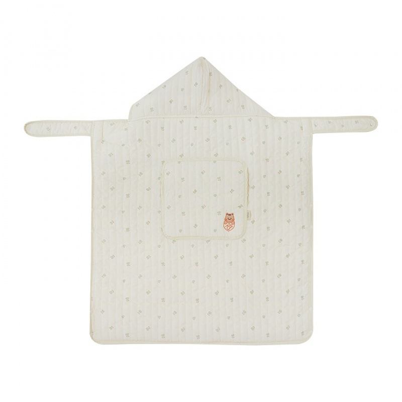 Korejskog stila debela dječja deka s kapuljačom za jesen/zimu — vjetrootporna deka za kolica, 100% pamuk; težina 300–500 g; pogodno za novorođenčad do 6 godina