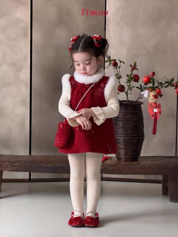 Детски двучастков костюм за момичета: вълнен комплект с подплата от флийс, дебел, дълги ръкави, зимно облекло, солиден десен, 90% полиестер