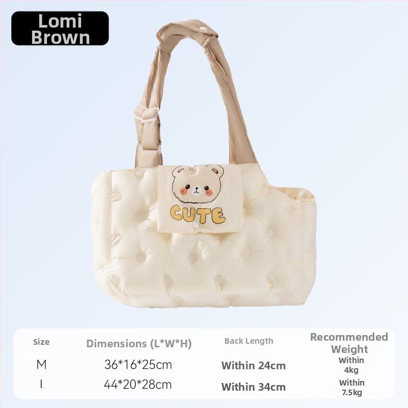 Sour Bear чанта за домашни любимци за котки и малки кучета, с мек 3D памучен пълнеж, карикатурен принт, капацитет до 7,5 кг