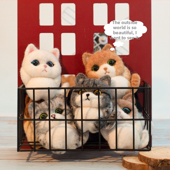 Плюшена кукла — животински модел, карикатурен стил, вълнен пълнеж, чиста вълна