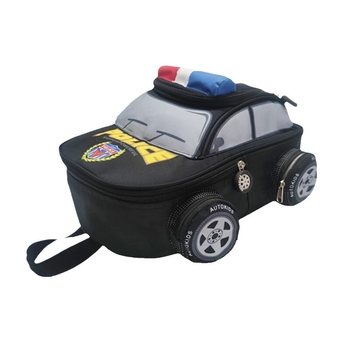 Детска раница с полицейски автомобил за момчета – за предучилищна и първи клас – ултра лека, светлоотразителна за нощна безопасност, 3D дизайн на полицейски автомобил, извит презрамки, подплата от найлон