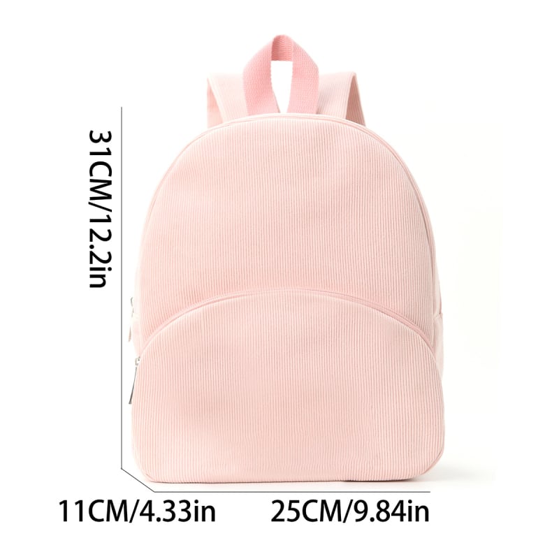 Rucsac corduroy cu capacitate mare, ușor, unisex, curele de umăr curbate