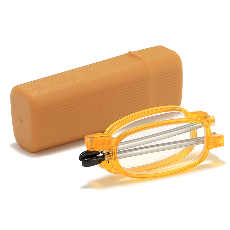 Сгъваеми портативни очила за четене с PC лещи, удароустойчиви и против синя светлина, метална овална рамка с пълен рамков дизайн, винтидж литературен стил