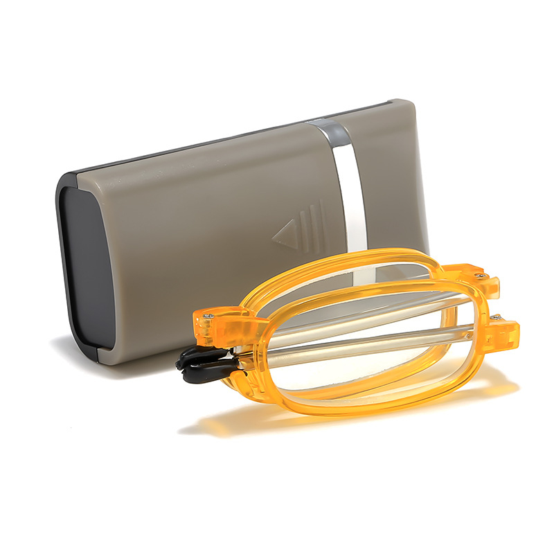 Сгъваеми портативни очила за четене с PC лещи, удароустойчиви и против синя светлина, метална овална рамка с пълен рамков дизайн, винтидж литературен стил