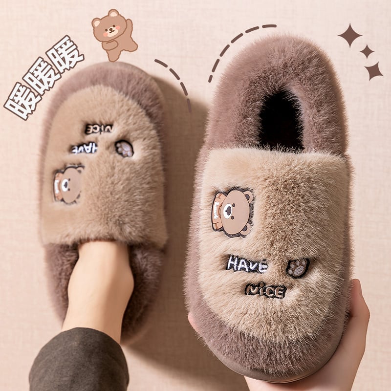 Мъжки чехли за дома с дебела подметка, пухено памучно вътрешно, суеде горна част, EVA подметка, свободен стил, есенно-зимна линия 2025