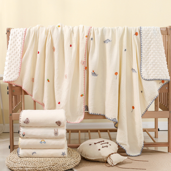 Одеяло Yanshuang от марля, райета, целогодишно за бебета и деца (1–3 г.), пролет 2025