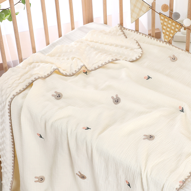 Одеяло Yanshuang от марля, райета, целогодишно за бебета и деца (1–3 г.), пролет 2025