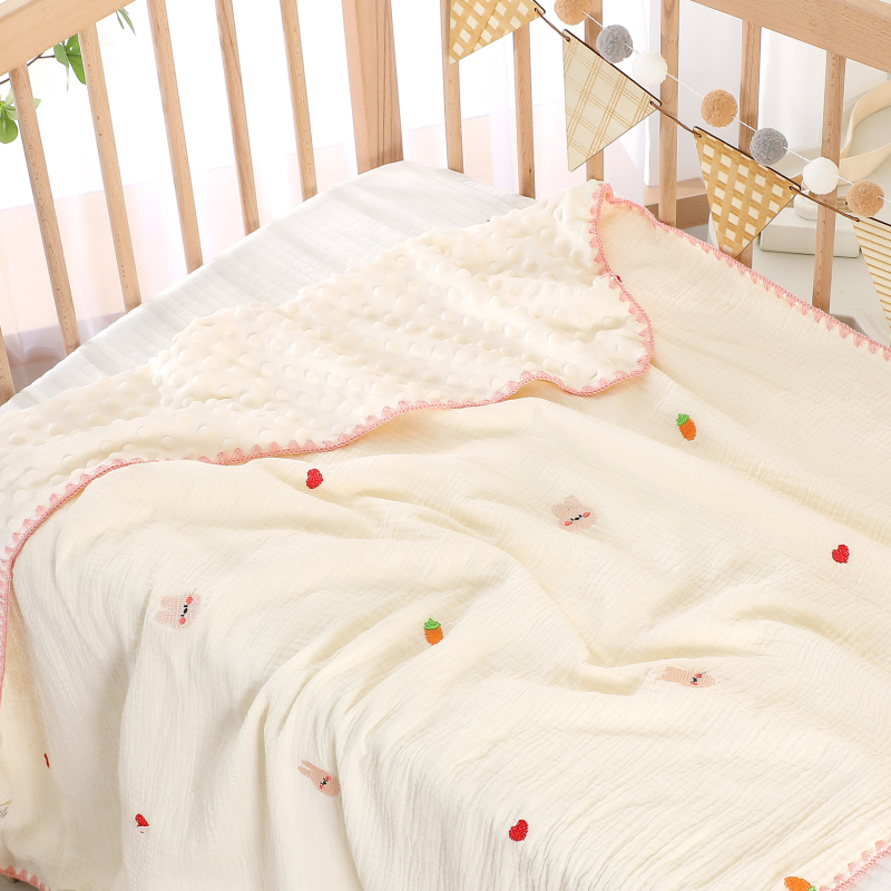Одеяло Yanshuang от марля, райета, целогодишно за бебета и деца (1–3 г.), пролет 2025