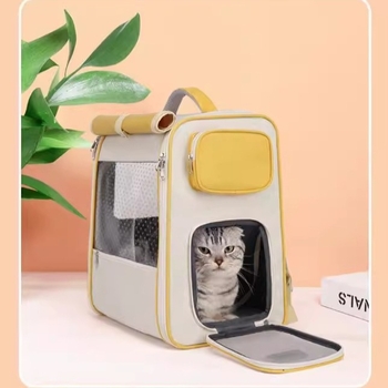 Колесна раница за домашни любимци - канвас, модел с вълни, капацитет до 7,5 кг