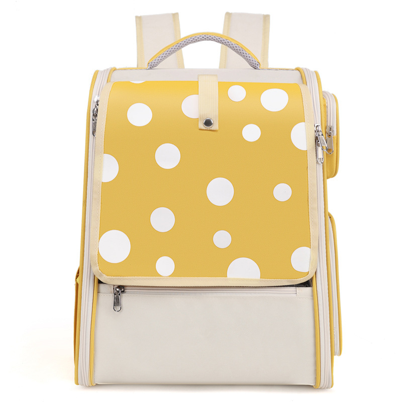 Колесна раница за домашни любимци - канвас, модел с вълни, капацитет до 7,5 кг