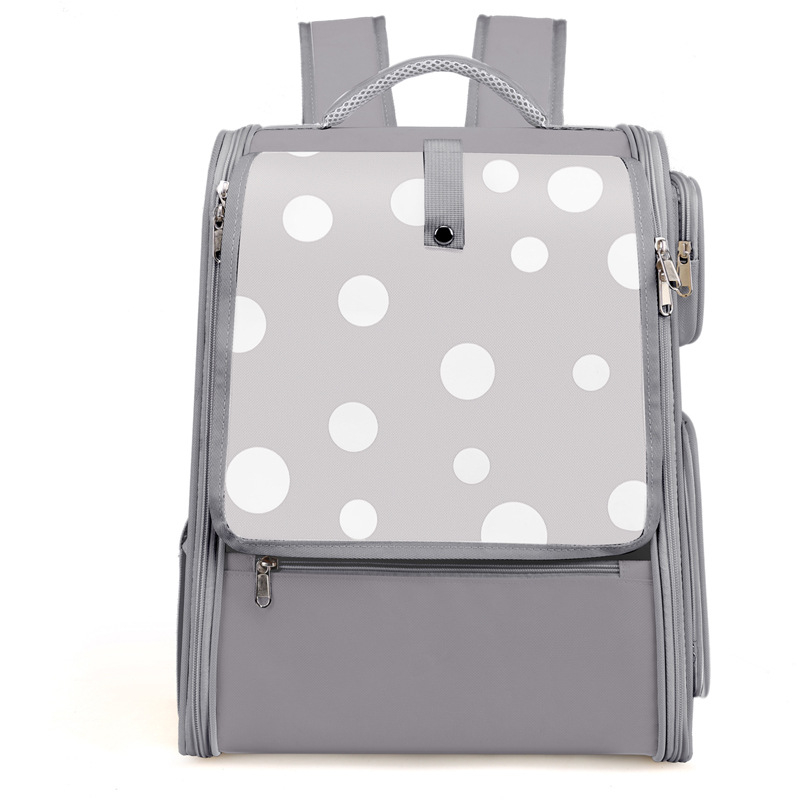 Колесна раница за домашни любимци - канвас, модел с вълни, капацитет до 7,5 кг